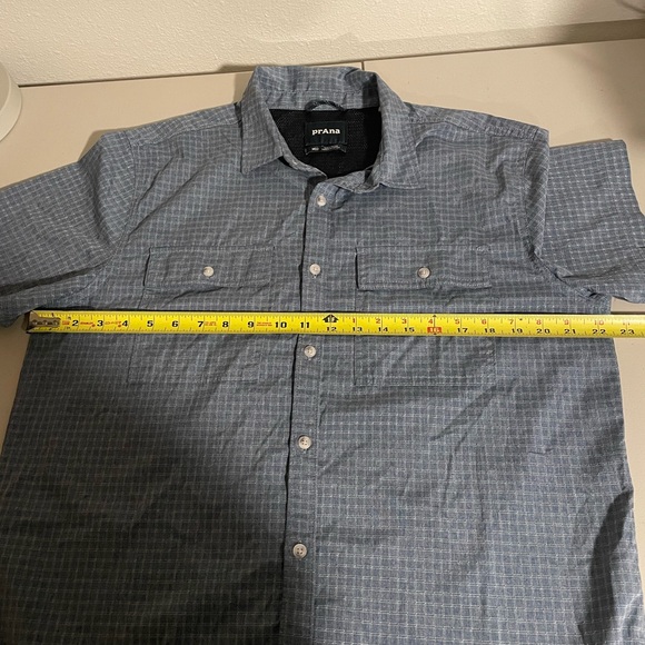 Prana Garvan Lightweight Wicking Athletic Button Down Short Sleeve Shirt Medium - Picture 5 of 6